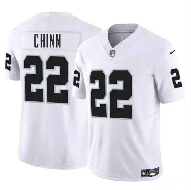 Men's Las Vegas Raiders #22 Jeremy Chinn White 2025 F.U.S.E. Vapor Stitched Football Jersey